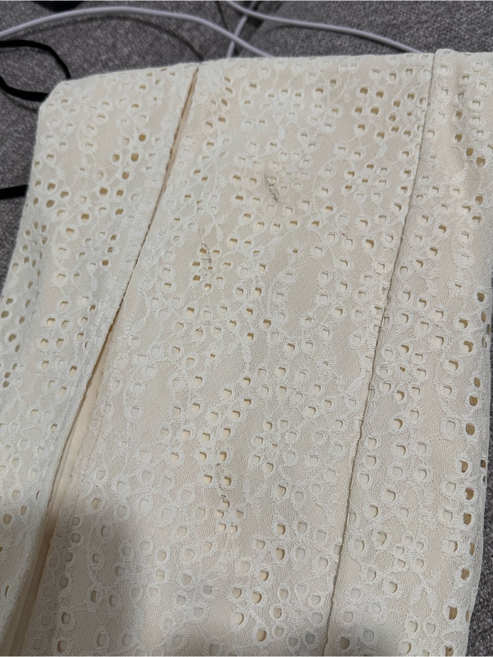 Cream Eyelet Midi Skirt Set - Women